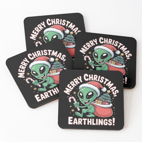 Item preview, Alien with Santa Hat – “Merry Christmas, Earthlings! designed and sold by love3617.