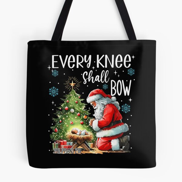 Item preview, Christmas Vintage Shall Quote Every Knee Jesus Holiday Christian Bow designed and sold by JackyEstera.