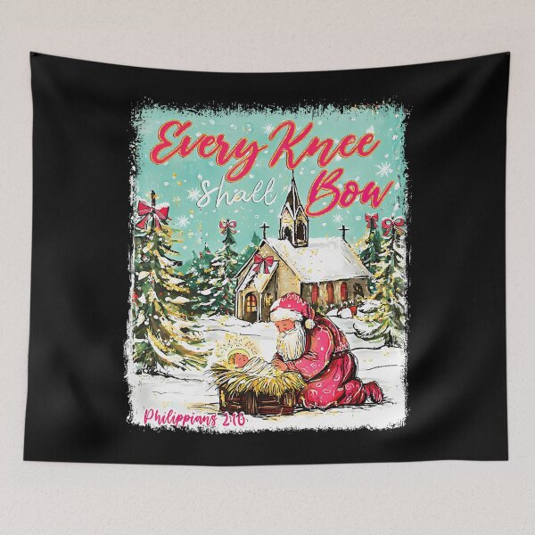 Item preview, Every Shall Christmas Vintage Knee Quote Jesus Bow Christian Holiday designed and sold by JackyEstera.