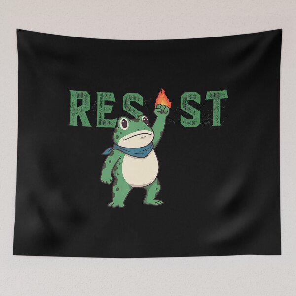 Item preview, 90s Portland Funny Protest Quote Frogs Resist Frog designed and sold by MiroslaWeidno.