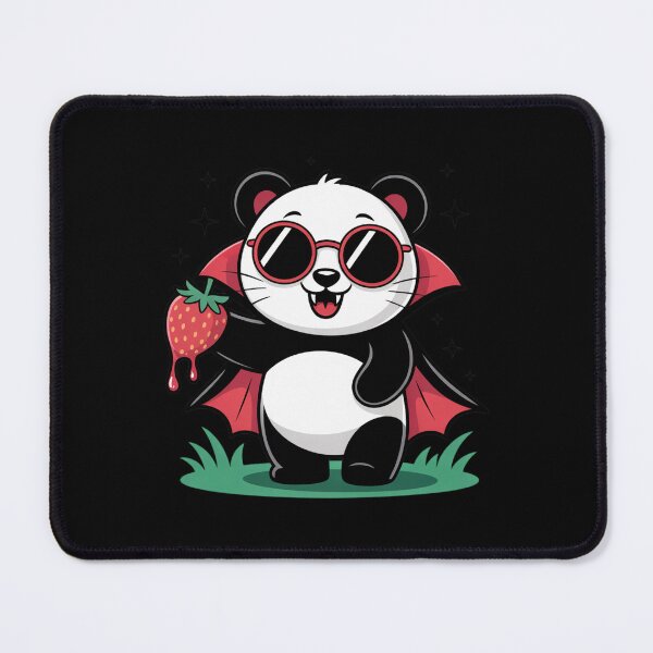 Item preview, Cute Vampire Panda with Strawberry and Red Cape | Funny Halloween Design designed and sold by ColorSplash123.