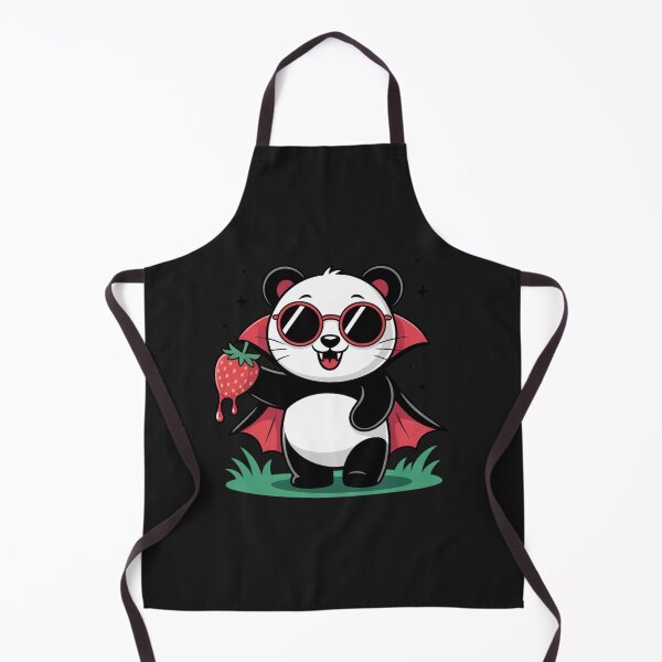 Item preview, Cute Vampire Panda with Strawberry and Red Cape | Funny Halloween Design designed and sold by ColorSplash123.
