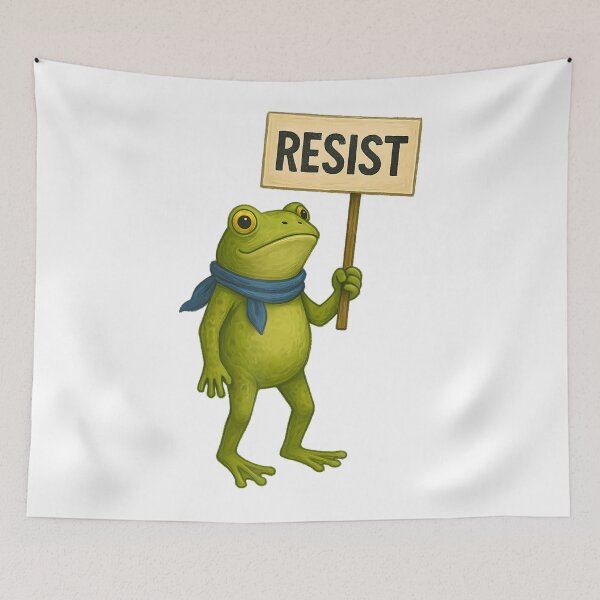 Item preview, 90s Resist Portland Frogs Quote Protest Frog Funny designed and sold by MiroslaWeidno.