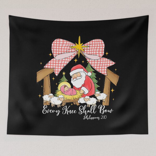 Item preview, Quote Christian Holiday Christmas Every Vintage Knee Jesus Bow Shall designed and sold by JackyEstera.
