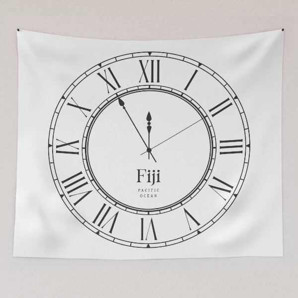 Item preview, Classic Wall Clock Timepiece – Fiji Time Zone designed and sold by RosieKingArt.