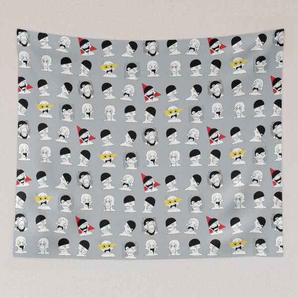 Item preview, Expressive Cartoon Face Grid Minimal Meme Art designed and sold by anandsiva2703.