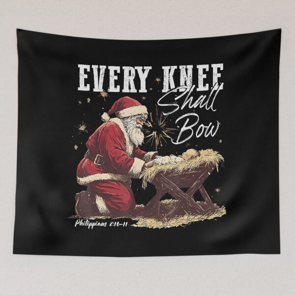 Item preview, Knee Christmas Every Vintage Jesus Quote Holiday Bow Shall Christian designed and sold by JackyEstera.