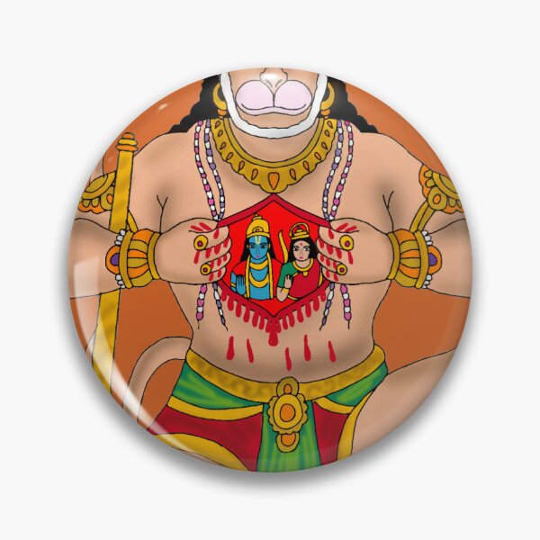 Item preview, Lord Hanuman tears open his chest | Lord Hanuman Devotion Artwork | Ram Bhakt Wall Decor designed and sold by Harshit_Digital_Arts.