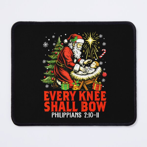 Item preview, Quote Bow Holiday Shall Christmas Jesus Knee Every Vintage Christian designed and sold by JackyEstera.