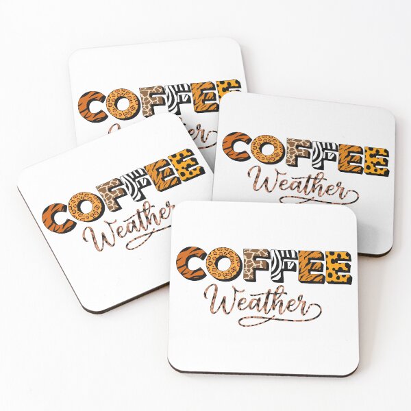 Item preview, Coffee Weather Fall Animal Coffee Quote Art Cozy Autumn Leopard Cheetah Safari designed and sold by YourArt7.