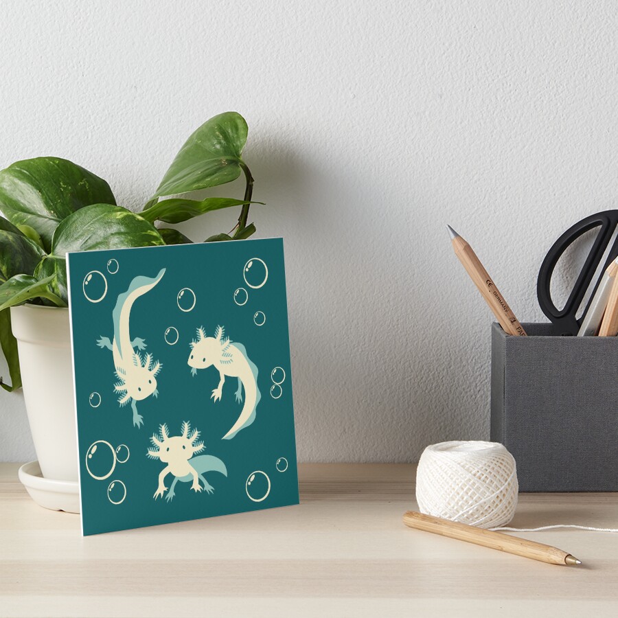Relaxolotl - Teal Art Board Print