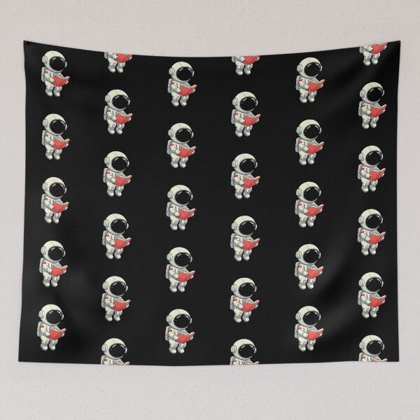 Item preview, Cute Astronaut Reading a Red Book – Floating Space Explorer Vector Art designed and sold by PixelVibe782.