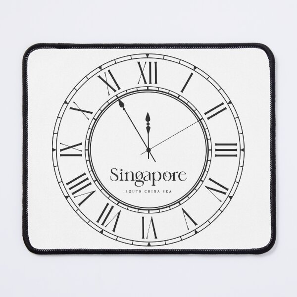 Item preview, Classic Wall Clock Timepiece – Singapore Time Zone designed and sold by RosieKingArt.