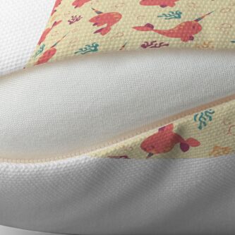 Alternate view of To the Window to the Narwhal - Coral & Cream Floor Pillow