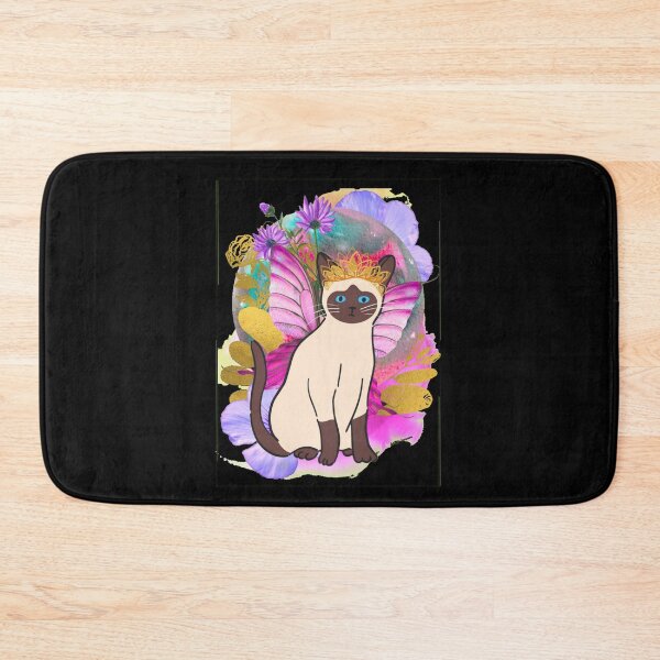 Item preview, Floral Siamese Butterfly Cosmic Cat  designed and sold by artbyomega.