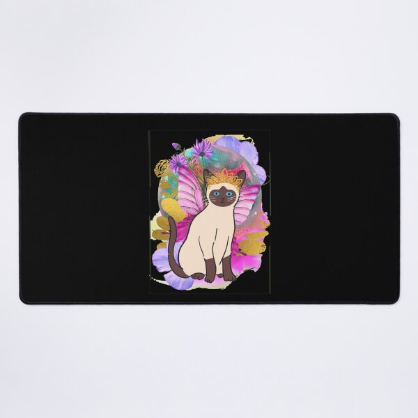 Item preview, Floral Siamese Butterfly Cosmic Cat  designed and sold by artbyomega.