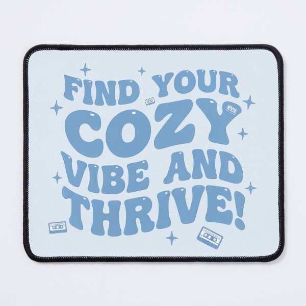 Item preview, Find Your Cozy Vibe And Thrive! Blue Retro Lo-fi Aesthetic Quote T-Shirt designed and sold by cozy corner co. .