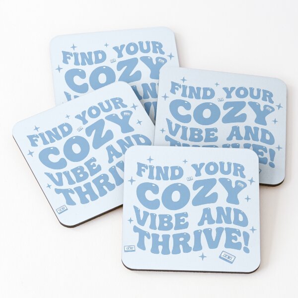 Item preview, Find Your Cozy Vibe And Thrive! Blue Retro Lo-fi Aesthetic Quote T-Shirt designed and sold by cozy corner co. .