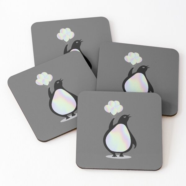 Item preview, Penguin with Rainbow Balloons designed and sold by Mitalin.
