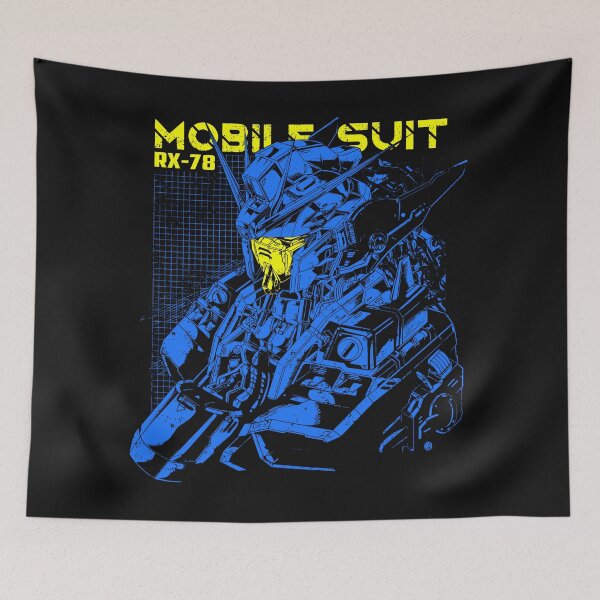 Item preview, Blue Mecha with Yellow Typography designed and sold by GlamRetro.