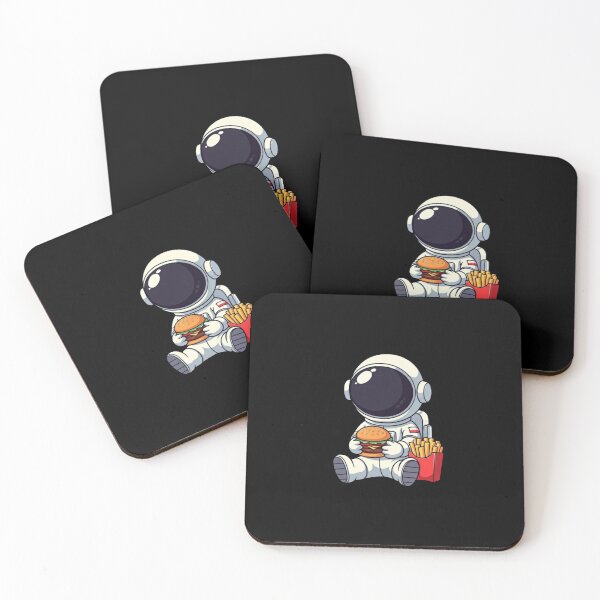 Item preview, Cute Astronaut Eating Burger and Fries – Funny Space Food Vector Illustration designed and sold by PixelVibe782.