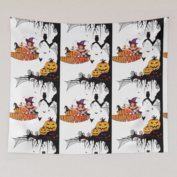 Item preview, Halloween Horror Anime Girl Hanging on Happy Halloween Text | Spooky Dark Art designed and sold by GraphixKing999.