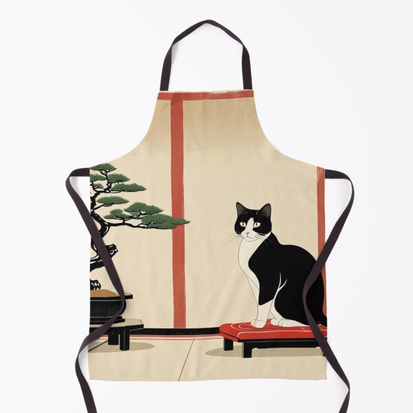 Item preview, Cat and Bonsai Pine – Japanese Minimal Art designed and sold by LEO'S CREATURE れおずくりーちゃー.