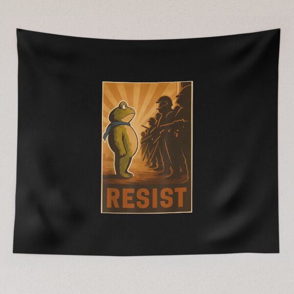 Item preview, Resist Portland Frog Protest,Anti ICE Anti Fascism  Vintage Activist Shirt, Resistance Fuck ICE No Kings Day designed and sold by JaquelinDach.
