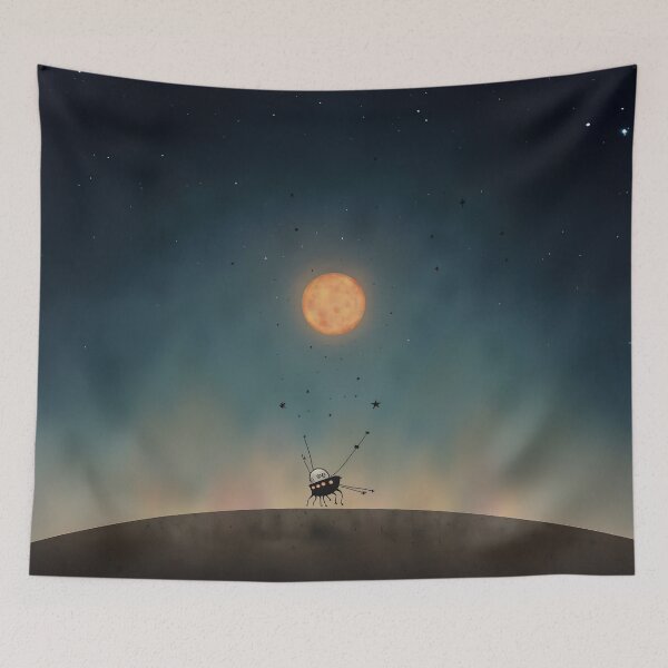 Item preview, Lonely Explorer Under Distant Sun – Whimsical Space Art designed and sold by Whimsical Hug.