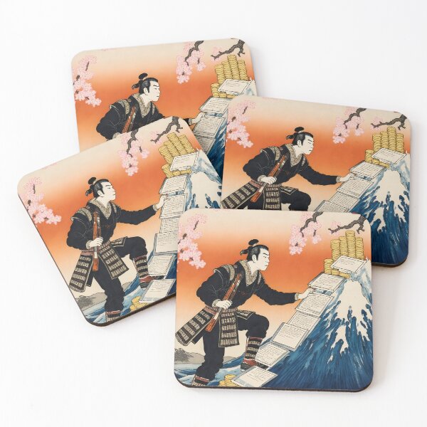 Item preview,  Samurai Climbing Document Steps Through Great Wave designed and sold by Koalangel.