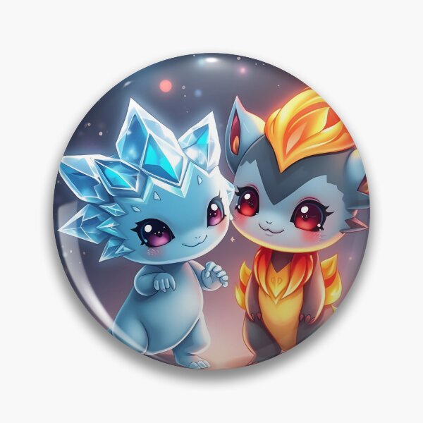 Aperçu de l'œuvre Fire and Ice – Elemental Companions créée et vendue par Buttonquill.