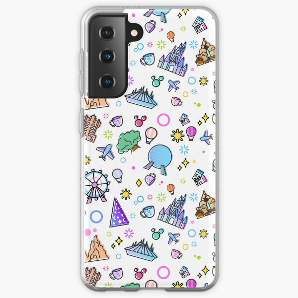Meet me at my Happy Place Pattern. Happiest Place on Earth. Florida Orlando Icons. Ferris Wheel Theme Park. Samsung Galaxy Soft Case