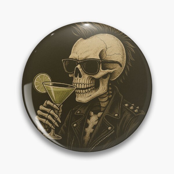 Item preview, Grungy Skeleton Bartender Drinking Cocktails designed and sold by Shakesipserve.