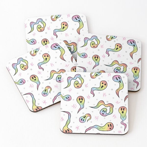 Item preview, Ghosts Pattern 1 - Rainbow-White designed and sold by Daniel Bevis Design.