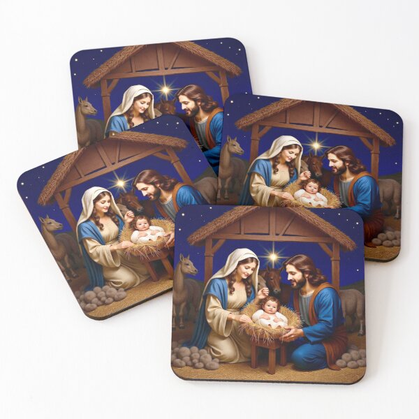 Item preview, Nativity Scene with Baby Jesus in Manger designed and sold by Vicky Brago-Mitchell®.