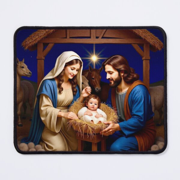 Item preview, Nativity Scene with Baby Jesus in Manger designed and sold by Vicky Brago-Mitchell®.