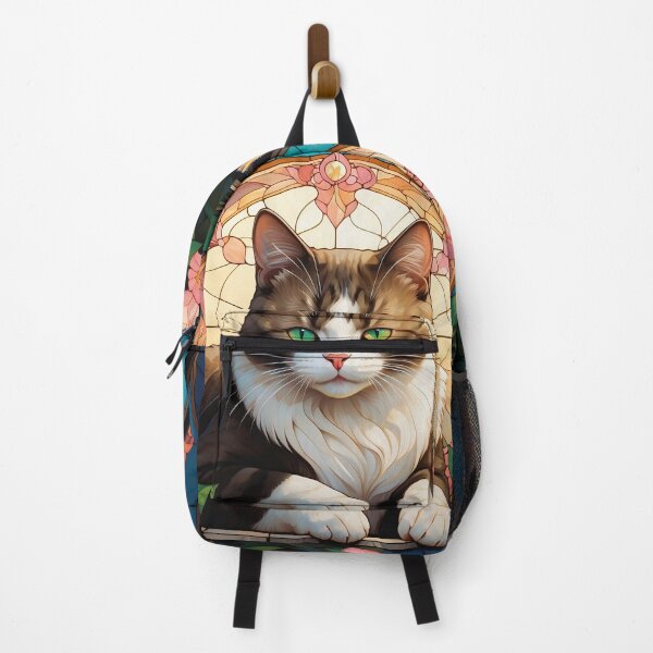 Item preview, Emerald Gaze Cat in Stained Glass Window designed and sold by KiraChie.