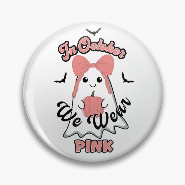 Item preview, In October we wear pink ghost with bow and pumpkin designed and sold by CorAleArt.
