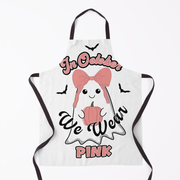 Item preview, In October we wear pink ghost with bow and pumpkin designed and sold by CorAleArt.