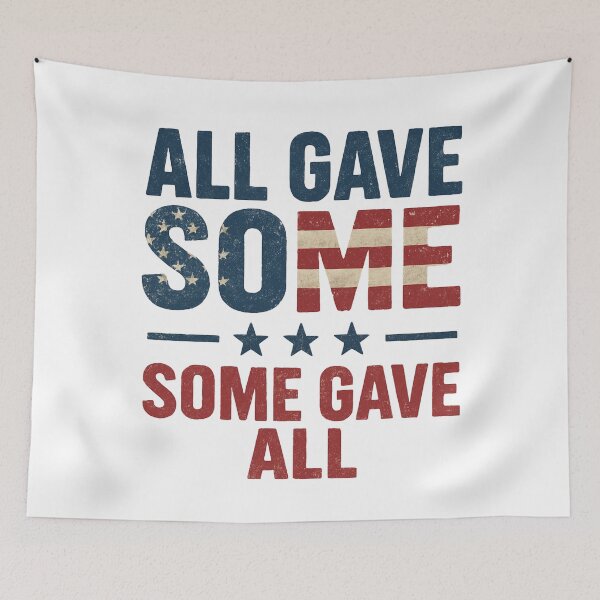 Item preview, All Gave Some, Some Gave All – Patriotic American Flag Distressed Typography Design designed and sold by Globalcitytees.