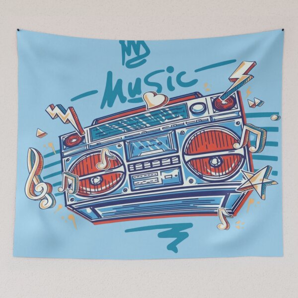 Item preview, Retro Boombox Graffiti Art  designed and sold by anandsiva2703.