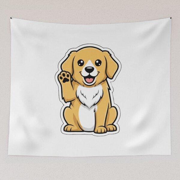 Item preview, Cute Golden Puppy Waving Hello designed and sold by CRlife.