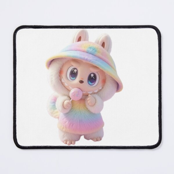 Item preview, Cute Labubu Rainbow Bunny | Kawaii Pastel Plush Art designed and sold by AesthinkArt.