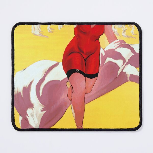 Item preview, Vintage Fano Travel Poster | Art Deco Beach Scene | Italy Seaside Resort | Retro Wall Decor | Red Bathing Suit & Sailboats designed and sold by artofuniverse.
