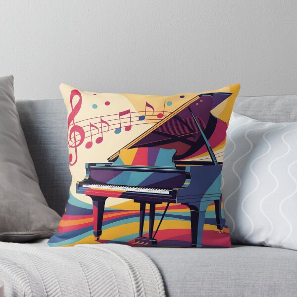 Item preview, Colorful Melody – Abstract Piano with Music Notes designed and sold by EmeraldMusic.