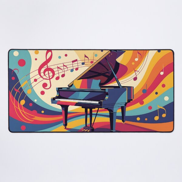 Item preview, Colorful Melody – Abstract Piano with Music Notes designed and sold by EmeraldMusic.
