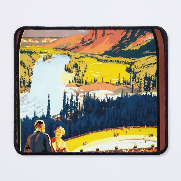 Item preview, Vintage Art Deco Travel Poster | Canadian Pacific Railway Banff 1936 | Canadian Rockies Wall Art & Home Decor designed and sold by artofuniverse.