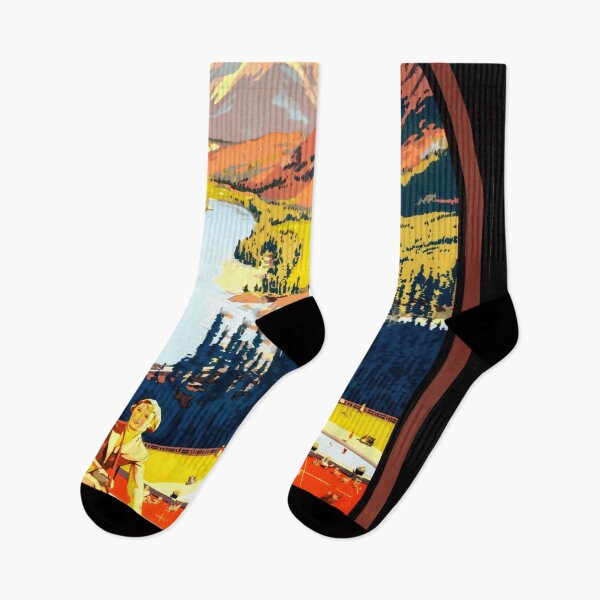 Item preview, Vintage Art Deco Travel Poster | Canadian Pacific Railway Banff 1936 | Canadian Rockies Wall Art & Home Decor designed and sold by artofuniverse.
