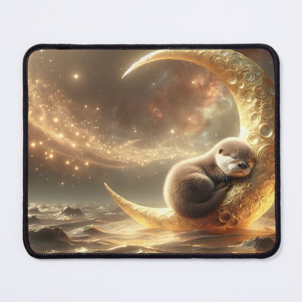 Artikelvorschau, Sleepy Otter on the Crescent Moon entworfen und verkauft von Buttonquill.