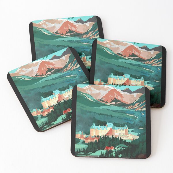 Item preview, Vintage Banff Travel Poster | Banff Springs Hotel Art | Canadian Rockies Decor | Art Deco Style Wall Art & Home Decor designed and sold by artofuniverse.